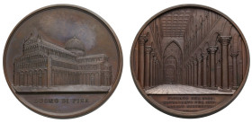 Medailleure. 
WIENER, JACQUES, * 1815 Kamp-Lintfort, + 1899. Bronzemedaille o. J. (1855). Der Dom von Pisa. Außenansicht. Rv. Innenansicht. 60 mm. Va...