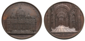 Medailleure. 
WIENER, JACQUES, * 1815 Kamp-Lintfort, + 1899. Bronzemedaille 1857. Der Petersdom in Rom. Außenansicht. Rv. Innenansicht. 60 mm. Van&nb...