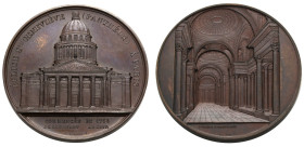 Medailleure. 
WIENER, JACQUES, * 1815 Kamp-Lintfort, + 1899. Bronzemedaille o. J. (1858). Das Panth\'e9on in Paris. Außenansicht. Rv. Innenansicht. 6...