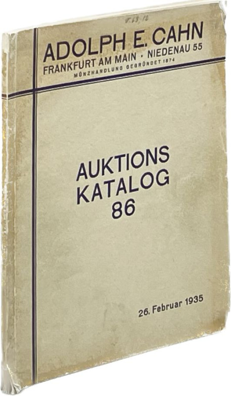 Auktionskataloge. Cahn, A.E., Frankfurt a.M. Auktion 86 vom 26.02.1935.


Slg...