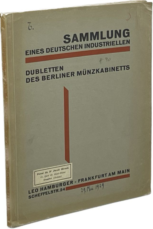 Auktionskataloge. Hamburger, Leo, Frankfurt a.M. Auktion 90 vom 29.05.1929.

...