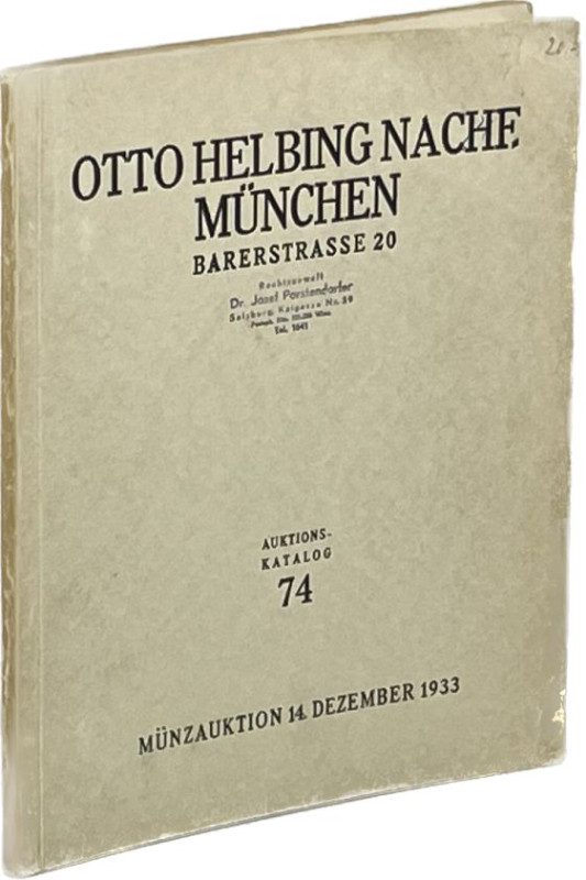 Auktionskataloge. Helbing Nachf., O., München. Auktion 74 vom 14.12.1933.


F...