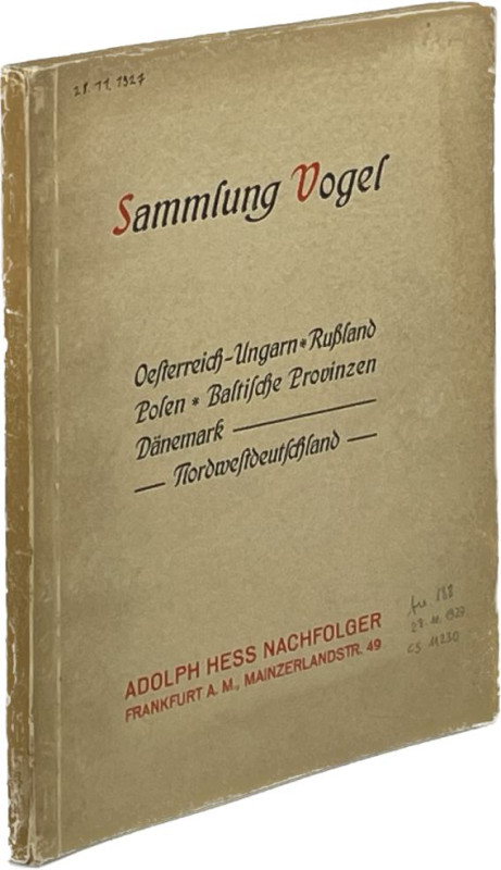 Auktionskataloge. Hess Nachf., A., Frankfurt a.M. Auktion 188 vom 28.11.1927.
...