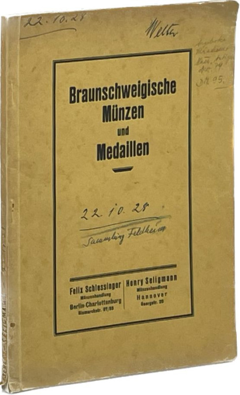 Auktionskataloge. Schlessinger, F., Berlin. Auktion 1 vom 22.10.1928.


(geme...