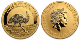 Australia AV 1 Oz. AUSTRALIAN EMU
Obv: Queen Elizabeth II, designed by Jody Clark. On the edge of the coin there is an inscription: "Elizabeth II Aus...