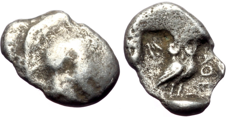 Attica, Athens AR Obol (Silver, 0.47g, 10mm) ca 353-294 BC. 
Obv: Helmeted head ...