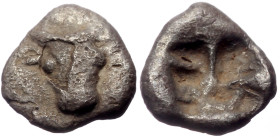 *Rarely seen on the market, 1 specimen recorded by acsearch*
Attica, Athens AE Obol (Silver, 0.63g, 8mm) ca 545-525/15 BC.
Obv: Bull's head facing....