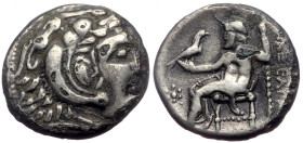 Kings of Macedon, Alexander III 'the Great' (336-323 BC) AR Drachm (Silver, 3.12g, 16mm) Kolophon, struck under Menander or Kleitos, c. 322-319 BC
Obv...