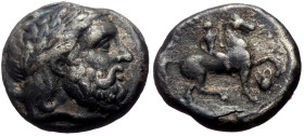 Kings of Macedon, Amphipolis Philip II of Macedon (359-336 BC)
AR Tetradrachm (Silver, 14.09g, 23mm)
Obv: Laureate head of Zeus right 
Rev: ΦΙΛΙΠΠΟΥ; ...