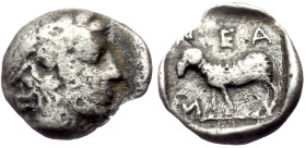 Troas, Neandria AR Obol (Silver, 0.47g, 8mm) 4th century BC. 
Obv: Laureate head of Apollo r. 
Rev: Ram standing left in shallow incuse square. 
Ref: ...