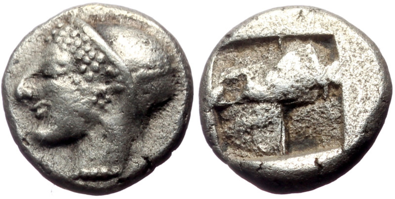 Ionia, Phokaia AR Diobol (Silver, 1.26g, 10mm) ca 521-478 BC
Obv: Archaic female...