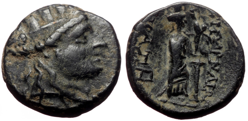 Ionia, Smyrna AE (Bronze, 3.02g, 16mm) ca 95-85 BC, Moschos, magistrate. 
Obv: T...