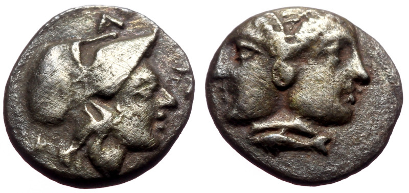 Mysia, Lampsakos AR Diobol (Silver, 0.97g, 11mm) ca 400-334 BC. 
Obv: Diademed j...