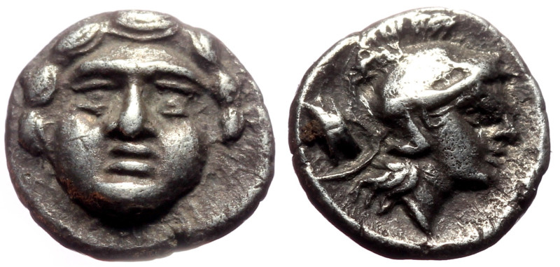 Pisidia, Selge AR Obol (Silver, 0.97g, 10mm) ca 250-190 BC
Obv: Facing gorgoneio...