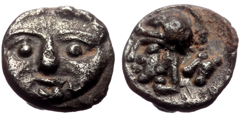 Pisidia, Selge AR Obol (Silver, 0.89g, 9mm) ca 350-300 BC 
Obv: Facing gorgoneio...