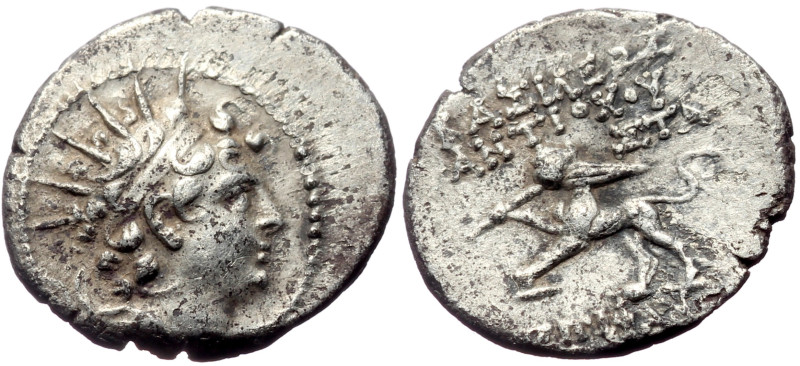 *Just 2 specimens recorded by acsearch*
Seleukid Kings of Syria, Antiochus VI D...