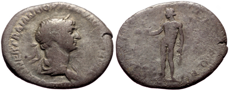 Trajan (98-117) AR Denarius (Silver, 2.44g, 20mm) Rome, 114-117. 
Obv: IMP CAES ...