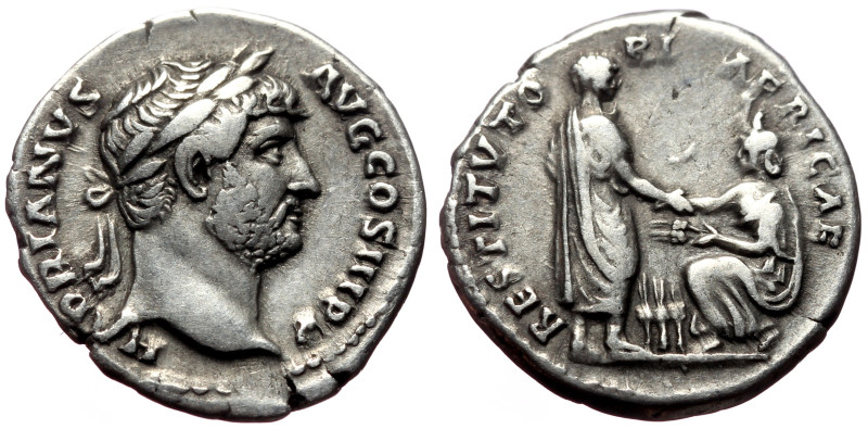 Hadrian (117-138) AR Denarius (Silver, 3.10g. 18mm) Rome
Obv: HADRIANVS AVG COS...
