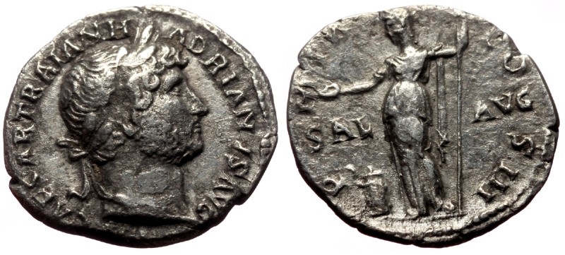 Hadrian (117-138) AR Denarius (Silver, 3.03g, 18mm) Rome, 121-123.
Obv: IMP CAE...