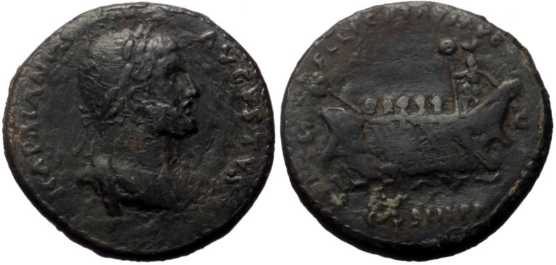 Hadrian (117-138) AE Sestertius (Bronze, 24.15g, 32mm) Rome, 131 
Obv: HADRIANVS...