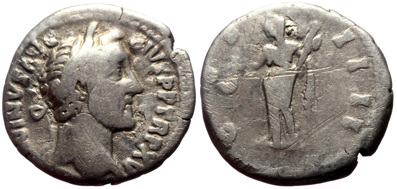 Antoninus Pius (138-161) AR Denarius (Silver, 2.95g, 17mm) Rome, 152/3. 
Obv: AN...