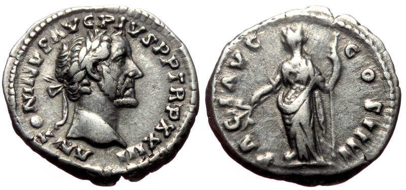 Antoninus Pius (138-161) AR Denarius (Silver, 3.39g, 18mm) Rome, 159-160. 
Obv: ...