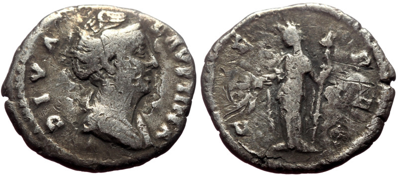 Diva Faustina (Died 140/141) AR Denarius (Silver, 2.57g, 18mm) Rome. 
Obv: DIVA ...