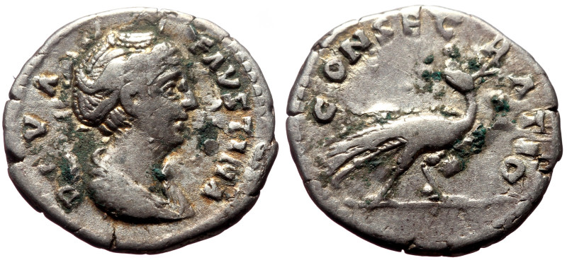 Diva Faustina I (Died 140/141) AR Denarius (Silver, 3.05g, 19mm) Rome.
Obv: DIVA...