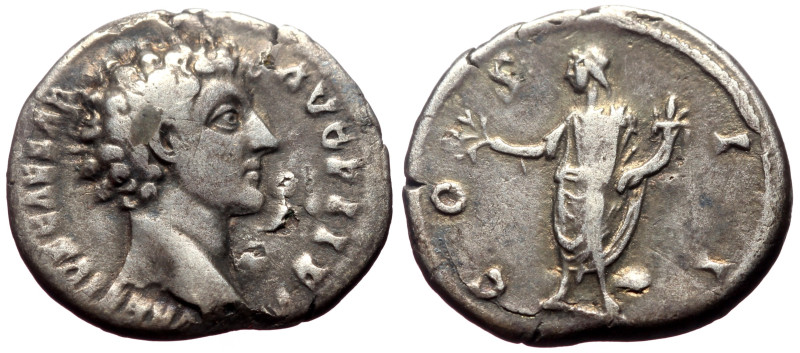 Marcus Aurelius (Caesar, 139-161) AR Denarius (Silver, 2.96g, 18mm) Rome, 145-16...