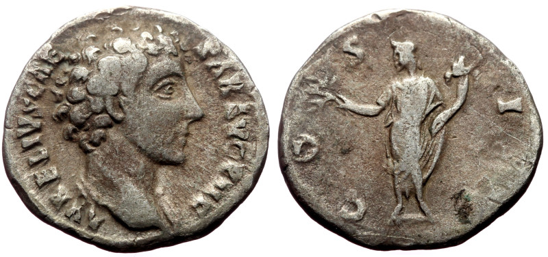 Marcus Aurelius (Caesar, 139-161) AR Denarius (Silver, 2.55g, 17mm) Rome, 145-16...