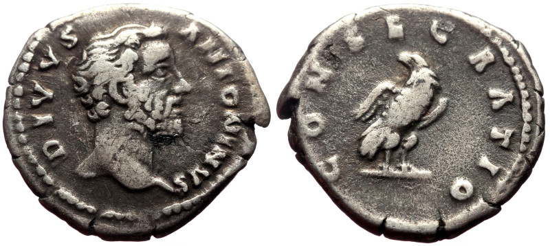 Divus Antoninus Pius (Died 161) AR Denarius (Silver, 19mm, 3.13g) struck under M...