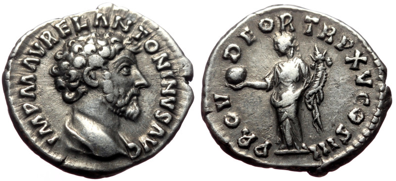 Marcus Aurelius (161-180) AR Denarius (Silver, 3.40g, 18mm) Rome
Obv: IMP M AVRE...