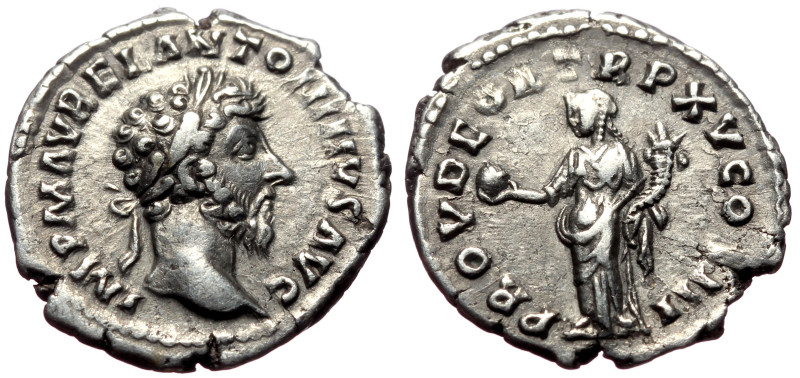 Marcus Aurelius (161-180) AR Denarius (Silver, 3.27g, 19mm) Rome, 161. 
Obv: IMP...