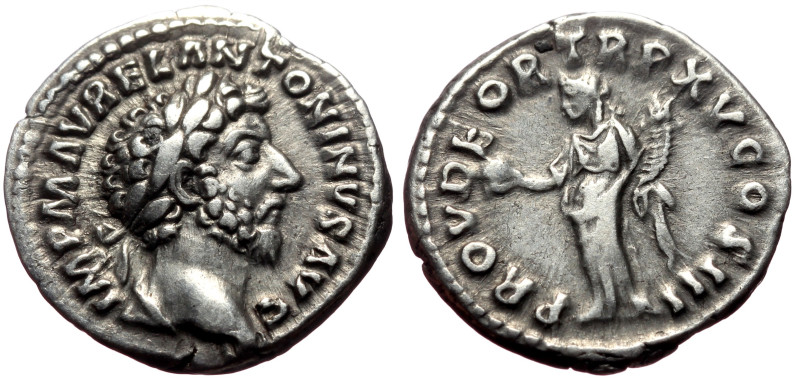 Marcus Aurelius (161-180) AR Denarius (Silver, 3.44g, 18mm) Rome, 161.
Obv: IMP...