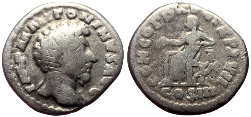 Marcus Aurelius (161-180) AR Denarius (Silcer, 3.12g, 18mm) Rome, 161 
Obv. IMP ...