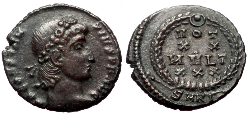 Constantius II (337-361) AE (Bronze, 1.59g, 14mm) )Nicomedia, 347-348
Obv: DN CO...