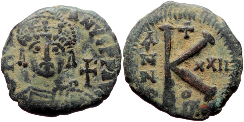 Justinian I (527-565) AE half follis (Bronze, 27mm, 10.25g) Antioch
Obv: D N IVS...