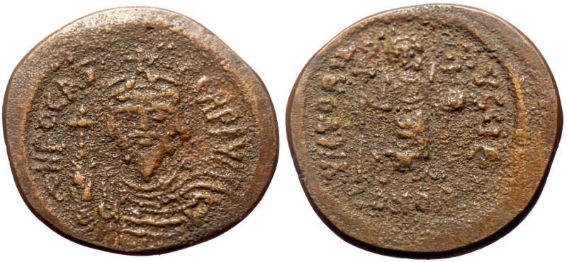 Phocas (602-610) AV fourree Solidus (Bronze, 2.68g, 21mm) Constantinopolis, 607-...