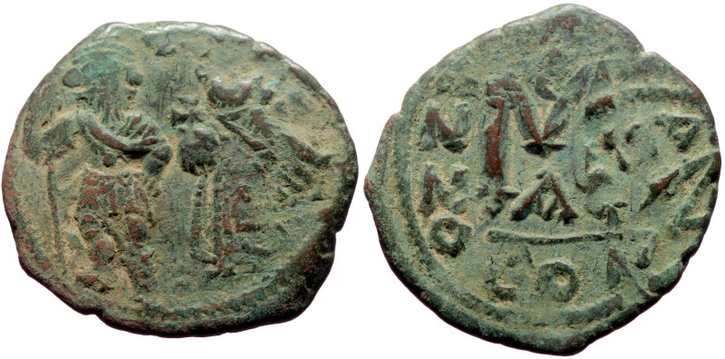 Heraclius and Heraclius Constantine (610-641) AE Follis (Bronze, 11.50g, 31mm) C...
