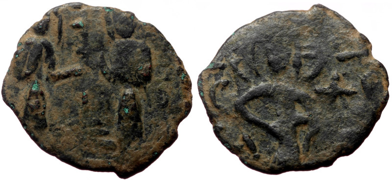 Constantine X Ducas and Eudocia (1059-1067) AE Half (?) Follis (Bronze, 3.97g, 2...