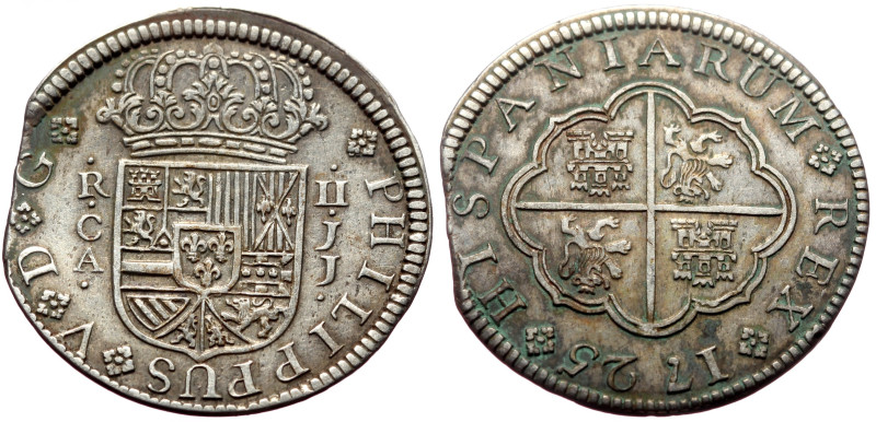 Spain, Philip V (First reign, 1700-1721) AR 2 Reales (Silver, 5.29g, 28mm) Cuenc...