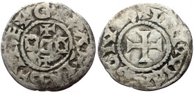 France, Odo (887-898) AR Denarius (Silver, 1.38g, 23mm) Limoges ca 980
Obv: GRATIA D - I REX, Monogram of Odo
Rev: LIMOVICAS CIVIS, Cross
Ref: MEC.197...