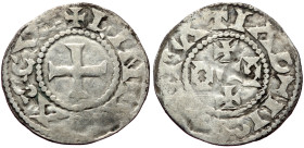 France, Odo (887-898) AR Denarius (Silver, 1.33g, 23mm) Limoges ca 980
Obv: GRATIA D - I REX, Monogram of Odo
Rev: LIMOVICAS CIVIS, Cross
Ref: MEC.197...