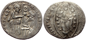 Venice, Antonio Venier (1382-1400) AR Grosso (?) (Silver, 2.43g, 21mm)
Obv: ANTO VЄNЄRIO DVX | • SM • VЄNЄTI, St. Mark standing right presenting banne...