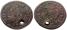 House of Habsburg, Leopold I (1657-1705) AR 3 Kreuzer (Silver, 2.06g, 23mm) Prague (GE), 1702