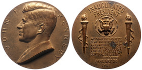 United States of America, John F. Kennedy Commemorative Æ Presidential Inauguration Medal. Dies by Gilroy Roberts and Frank Gasparro. Philadelphia, af...