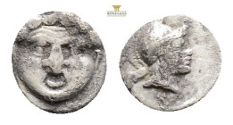 Greek, PISIDIA, Selge (Circa 4th century BC) AR obol (10,5 mm, 0.86g)
Obv: Head of gorgoneion facing with flowing hair.
Rev: Head of Athena right, w...