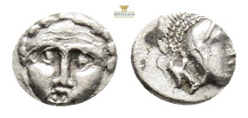 Greek, PISIDIA, Selge (Circa 4th century BC) AR obol (10,5 mm, 0.86g)
Obv: Head of gorgoneion facing with flowing hair.
Rev: Head of Athena right, w...