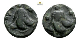 Islands of Caria, Rhodes, 394-304 BC, AE, (1,5 Gr. 10,1 mm.).
Obv.Rose 
Rev. Rose. SNG Copenhagen 248