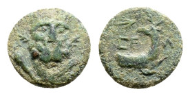 Pisidia, Selge. civic issue. 1st - 2nd centuries B.C. AE, 2,1 g. 14,1 mm.